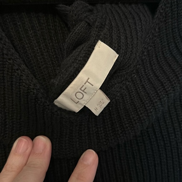 Loft black knit sweater with tie in the back size medium! - Picture 5 of 6